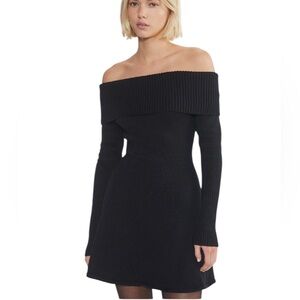 SUNDAY BEST ARITZIA Topaz Off the Shoulder Sweater Dress Size Medium in Black